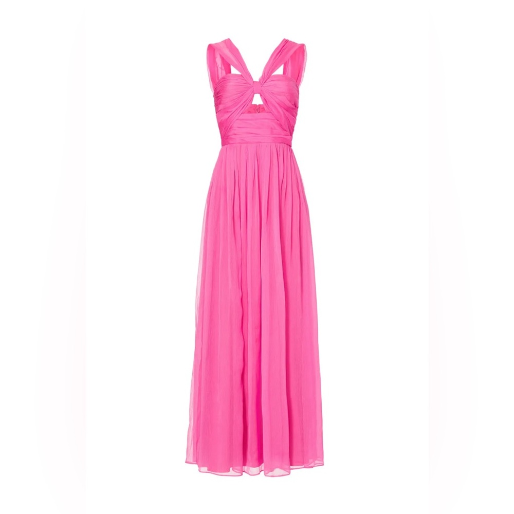 Adam Lippes Pink Prom Dress with ruching and flow